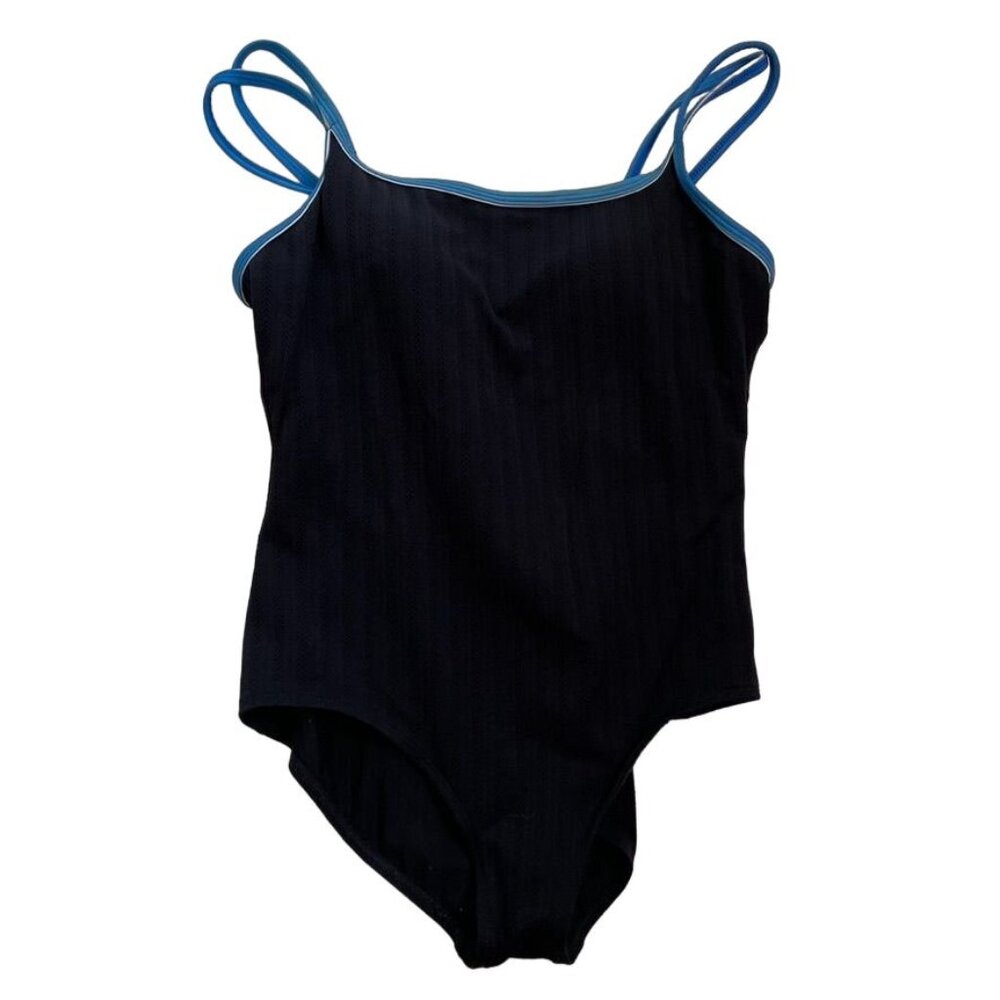 Liz Claiborne Woman One Piece Swimsuit Ribbed Size L Bathing Suit u